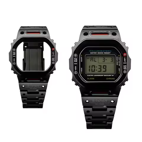 DW5600 GWB5600 GWM5610 Mod Kit For Casioak Titanium/Steel Case & Bezel Mod Kit with Strap Mecha Styl