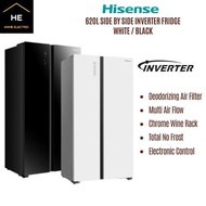Hisense 620L Side by Side 𝐆𝐥𝐚𝐬𝐬 𝐃𝐨𝐨𝐫 𝑰𝒏𝒗𝒆𝒓𝒕𝒆𝒓 Fridge Refrigerator Peti Ais Peti Sejuk 冰箱 冰橱