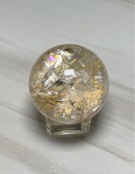 水膽 閃靈骸骨水晶球  黃泥骸骨  天然水晶球