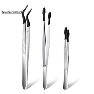 3 Pieces Tip Tweezers with Rubber Non-Marring Silicone Tipped Tweezers Rubber Lab Tweezers
