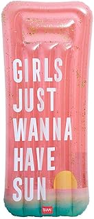 Legami - Inflatable Mattress with Glitter and 2 Air Hoses + Patch 80 x 175 cm Sunset Theme