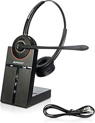 Spracht HS-2018 Zum Maestro DECT Single Ear Wireless Headset|Desktop Phones only | DECT Headset with Noise Canceling Headphones | Ideal for Professional | Wideband Speaker (Dual-Ear)