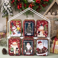 Christmas Mini Small Tin Box with Lid Gift Packaging Box Tinplate Biscuit Candy Box Accompanying Gif