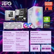 (READY STOCK) RTX 5070 RYZEN 7 7800X3D GAMING PC CUSTOM BUILD - WHITE/BLACK