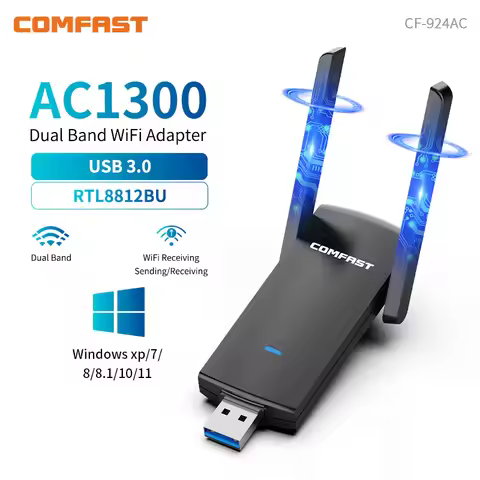 1300Mbps Adaptador Wifi Adapter RTL8812BU Cle USB3.0 Antena Para PC 2.4G/5ghz Wi-fi Network Card 2dB