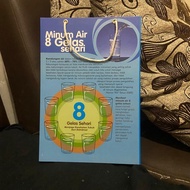 Hard Poster Drinking Water 8 Glasses, Drinking Water Poster 8 Glasses, Nutritional Theme Poster, Sch