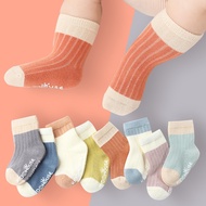 Autunm Winter Warm Baby Socks Solid Striped Boy Anti Slip Newborn Socks Cotton Infant Kids Girls Soc