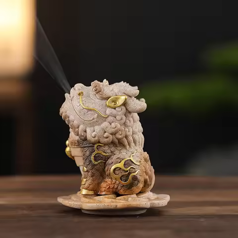 Kirin Fortune Figurine Tea Table Decor Premium Incense Burner Office Bar Club Creative Censer