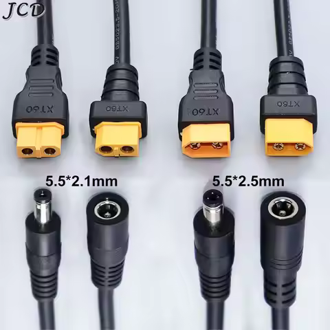 XT60 Plug Male Female Connector to DC 5525/DC5521 Battery Charging Adapter Power Cable For Fly FPV M