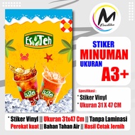 Cetak Stiker Rombong / Stiker Gerobak / Stiker Etalase / Stiker Jualan Es Minuman