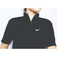 Nike Cool Fit Microfiber Interlock Quick Dry Jersey T Shirt Mock Neck Collar With Zip Short Sleeve