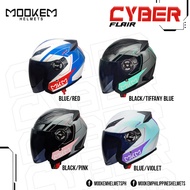 Mookem Helmet Z0010 FLAIR - CYBER Half Face Dual Visor Helmet