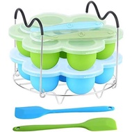 ROTTAY Silicone Egg Bites Molds and Steamer Rack Trivet with Heat Resistant Handles Fit Instant Pot 