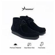 Moofeat Marco - Wallabees Suede Leather Shoes for Men and Women Casual Black