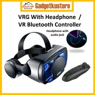 VRG Virtual Reality Glasses 3D With Headset Audio Jack / VR Bluetooth Controller For Smartphone watc