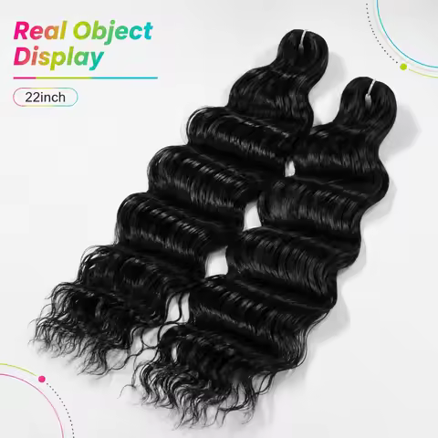60cm Deep Wave Bundle Deals Crochet Hair Synthetic Fiber Large Roll Crochet Hook Anna Curl European 