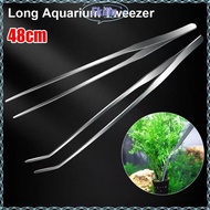 FKILLA 1Pcs Water Grass Clip, Stainless Steel Long Tong Aquarium Tweezer,  48cm Aquarium Supplies Pe