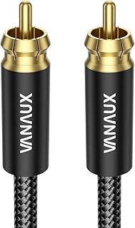 VANAUX Subwoofer Cable Digital Audio Coaxial Cable [24K Gold Plated Connectors] S/PDIF RCA to RCA Ca