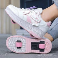 Walking Shoes Girls New Two-wheeled Retractable Sports Pink New Two-wheeled Breathable Roller Skates