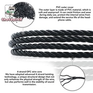 THETEAI MMCX to Type C Headphone Cable, 120cm / 47.24in Built In Microphone 4-Strand Braided Upgrade