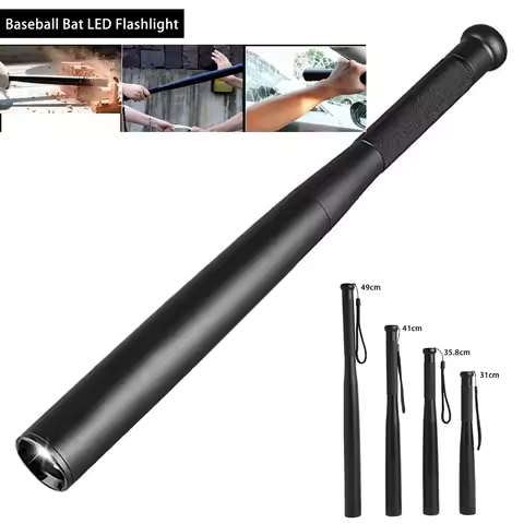 Baseball Bat LED Flashlight Waterproof Super Bright Baton Aluminium Alloy Torch For Emergency Self D