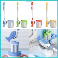 RPAN Cartoon Whale Long Handle Toilet Bowl Brush and Holder Bathroom Toilet Brush