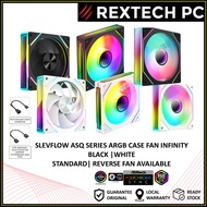 REXTECH SLEVFLOW ASQ SERIES ARGB INFINITY 12CM FANS  | ASQ Vortex | ASQ Zephyr [BLACK & WHITE] REVER