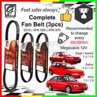 Gaido Fan Belt Proton Wira 1.3 1.5 Satria Iswara Saga 12V Air Cond Alternator Power Steering Belt 33