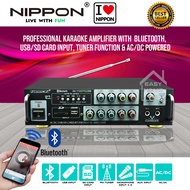Nippon AV-1122TKUSB Power Amplifier Karaoke Amp Amplifier Home Theater Receiver Support USB SD FM Bluetooth 2 Mic AC/DC