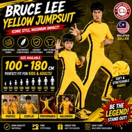 (Ready Stock) Bruce Lee Yellow Costume Cosplay Halloween Children Adult KungFu Wushu Fighting Martia