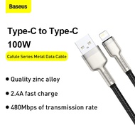 Baseus 100W Type-C to Type-C Cable for MacBook Pro 5A Metal Data Fast Charging Cable For Samsung Gal