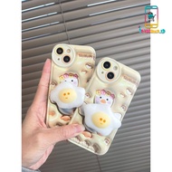 BS01 SOFTCASE 3D PICTURE CUTE DUCK POP SOCKET EGG MOTIF FOR SAMSUNG J2 GRANDPRIME A02s A03s A03 CORE