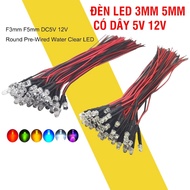 Set of 5 led bulbs 5v 12v 5mm