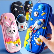 3d Pen Box Multi-Compartment Pen Bag For Baby, 3D Wallet With Cute Cartoon Embossed Pattern