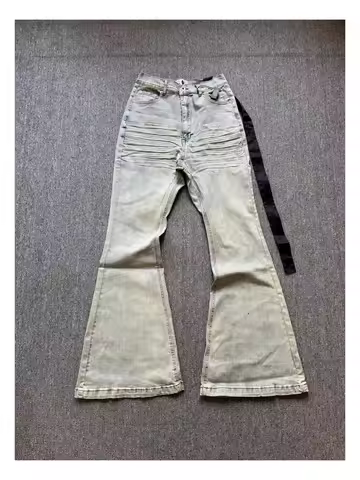 Brand New Rick Washed Blue Zipper Pocket Fit slim fit PANT Jeans Cotton Denim Pants Comfort Casual J