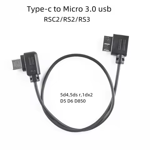 Type-C to Micro B USB 3.0 Camera Control Cable for DJI RSC2 RS3 RS4 Pro RS2 Canon 5D Mark IV , 5DSR 