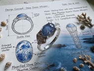 藍線石水晶 s 925銀戒