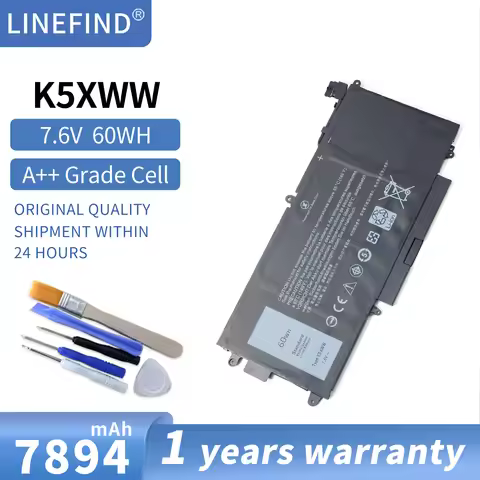 New 7.6V 60Wh Genuine K5XWW Laptop Battery Original For Dell Latitude 12 5285 5289 7389 7390 2-in-1 