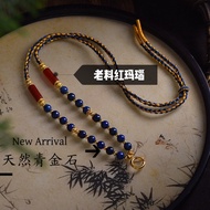 Yifan natural lapis lazuli 6mm bead chain necklace 轶凡天然青金石6mm珠链项链珠链玛瑙蜜蜡配链翡翠挂件吊坠锁骨链YYY1017