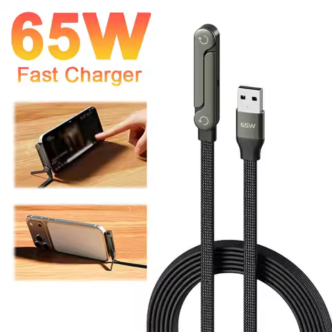 240W 65W Fast Charging Foldable Bracket Data Cable Multi-Angle Phone Charging Holder Type-C to Type-