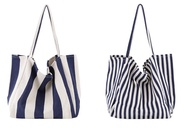 Korean Style Tote Bags | Giant Tote Bag | Big Capacity | Stripe Design | Canvas Bag | Shopping Bag | Beach Bag 1013