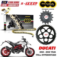 DUCATI 796cc HYPERMOTARD Full Set Regina TOURING STREET Chain 525 ZRT Steel Sprocket Sets