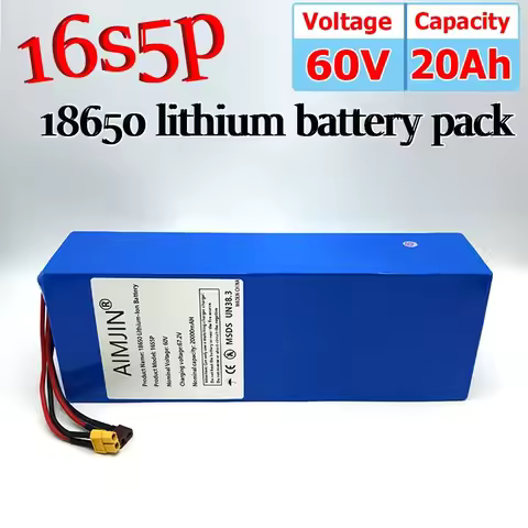 3000W 60V lithium battery built-in BMS high-power lithium-ion battery pack 60V 20Ah battery 16S5P