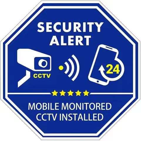 CCTV Video Surveillance Security & Mobile Monitored CCTV Installed Stickers, Indoor & Outdoor 6PCs 8