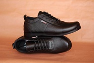 Sepatu Sneakers Formal Pansus Kulit Pria Gladio Bareto Hitam Coklat