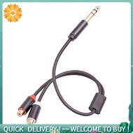 6.35mm Male to Double   Female Audio Adapter Cable Accessory Component  Female to 1/4 Inch Splitter 