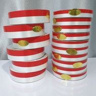 MERAH Red and White Japanese Ribbon, 17 August Happy Birthday Decoration