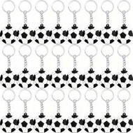 20/30 Pack Soccer Keychain White Soccer Ball Keychain Soccer Novelty Keychain Carnival Reward
