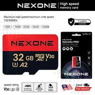NEXONE Extreme Pro MicroSD UHS-I C10 V30 U3 A2 Memory Card (8GB/16GB/32GB/64GB/128GB)