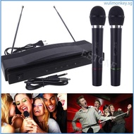 WU Quality Wireless Microphone System Dual Handheld 2 x Mic Cordless Receiver